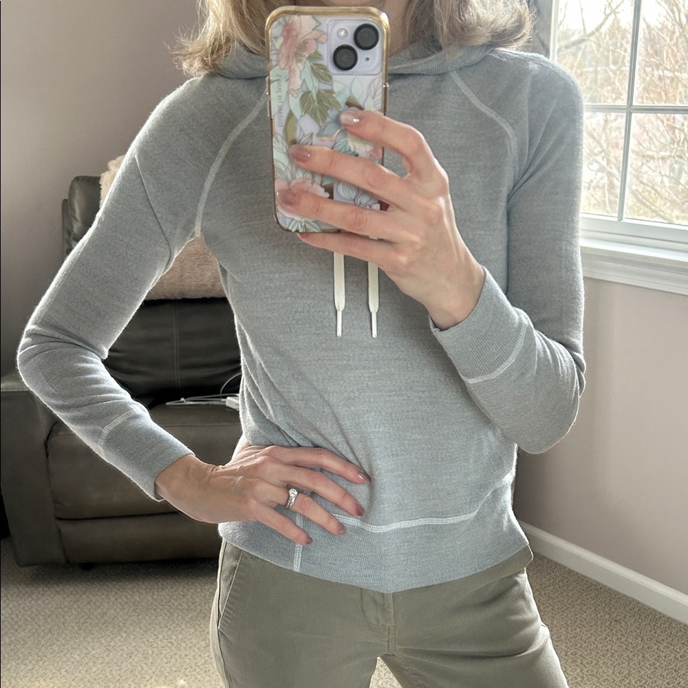 rag & bone Light Gray Hooded Pullover Sweater